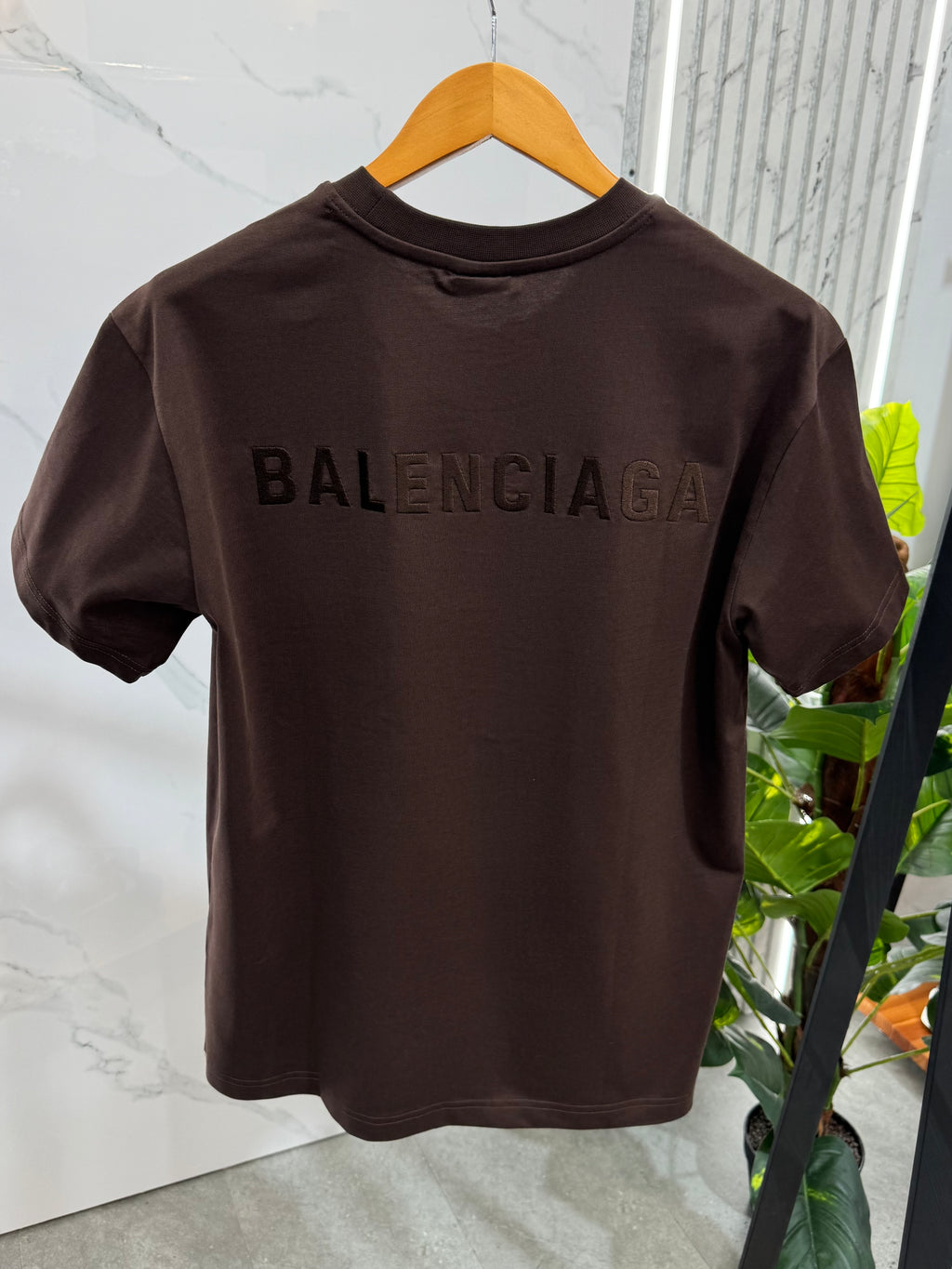 BALENCIAGA Embossed Logo T-Shirt – Brown - NEW1872