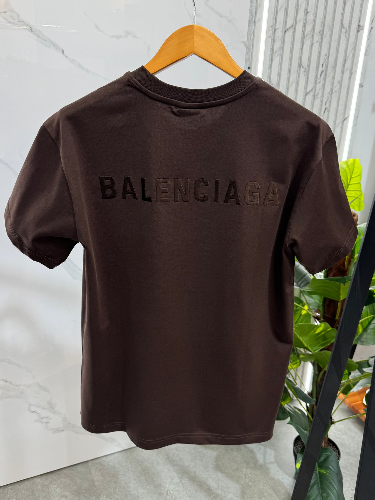 BALENCIAGA Embossed Logo T-Shirt – Brown - NEW1872