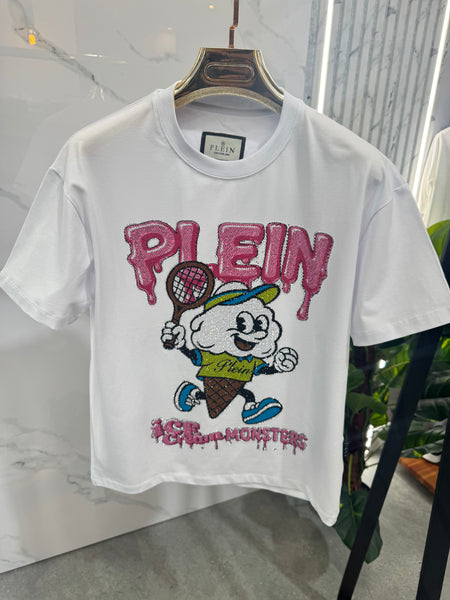PHILIPP PLEIN Ice Cream Monsters T-Shirt – White - NEW1776