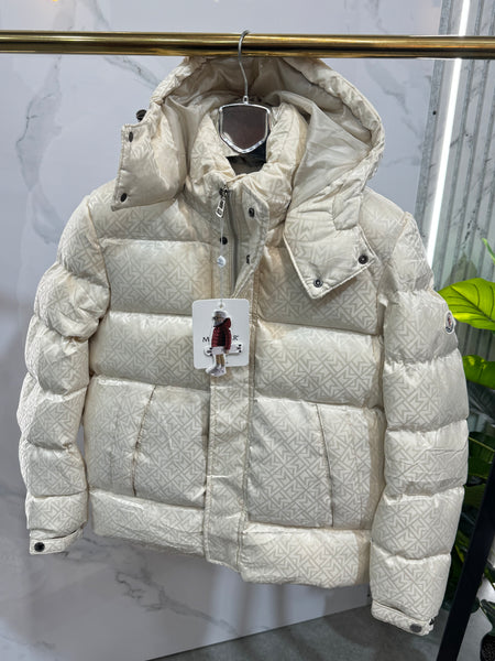 MONCLER All-Over Monogram Puffer Jacket – Off-White - NEW1928