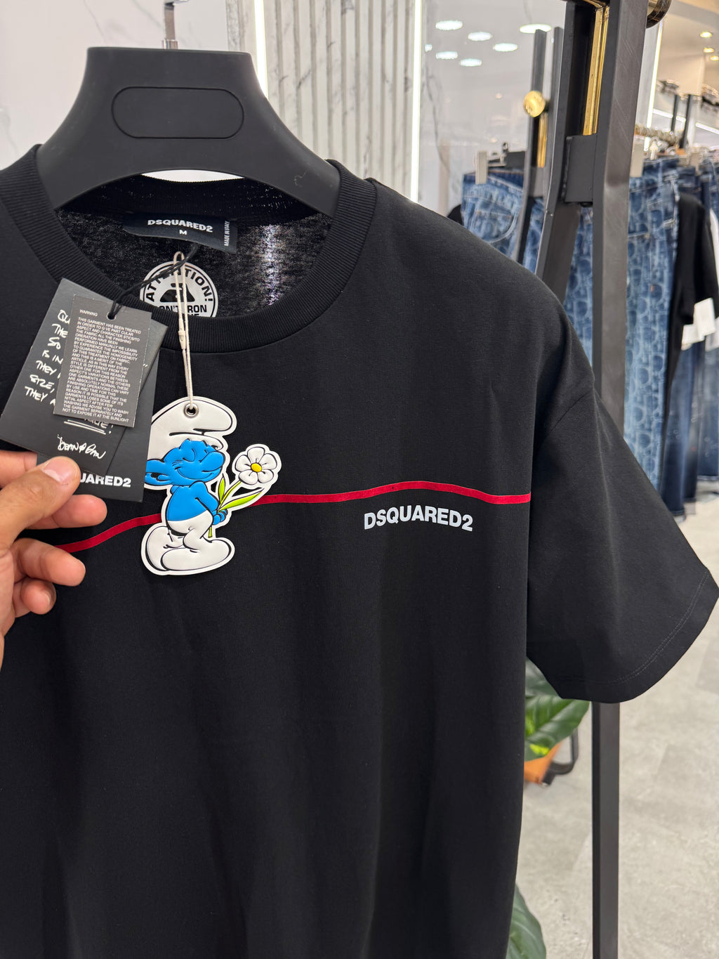 DSQUARED2 x Smurfs Edition T-Shirt – Black - NEW1754