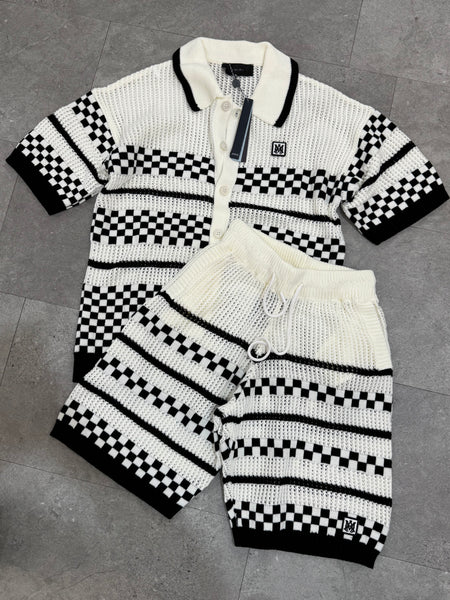 AMIRI Crochet Checkerboard Knit Set - NEW1766