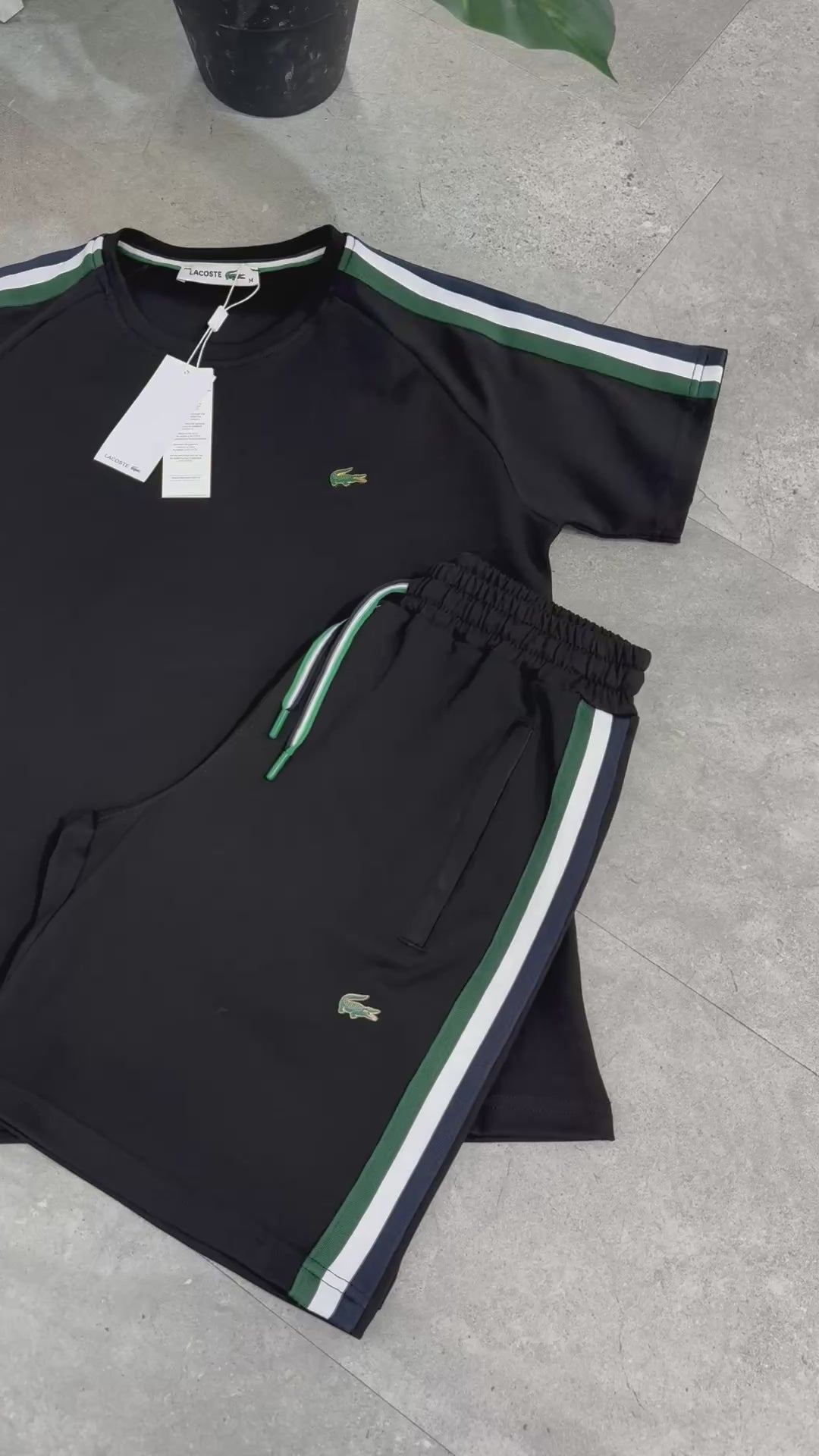 Lacoste Ανδρικό Set με Ρίγες - Black/Green/White - NEW1660
